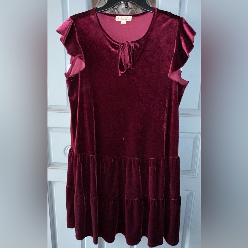 Indigo Rose velvet dress